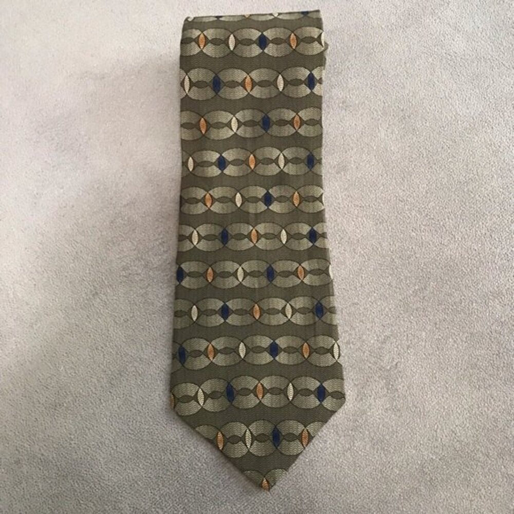 Kenneth Cole Reaction Geometric 100% Silk Classic Neck Tie Mens Office Career - Picture 3 of 6